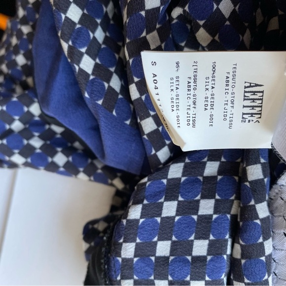 Jean Paul Gaultier silk dress with perforated detailing in black/blue colourway - Picture 9 of 9